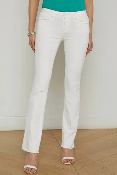 L Agence Sneeki Low Rise Straight Leg Jeans In Blanc In White