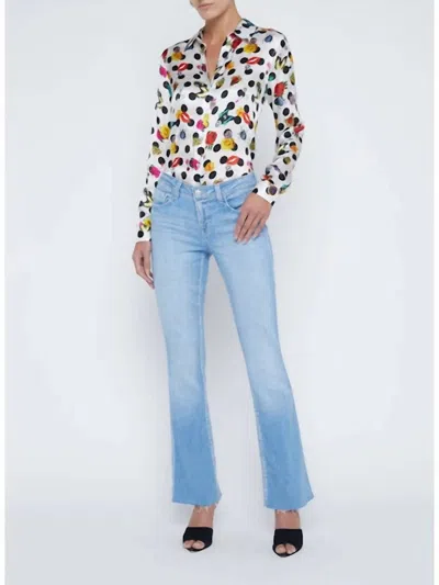 L Agence Sneeki Low Rise Straight Leg Sneaker Jeans In Olympia