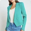 L Agence Sofia Knit Blazer In Bright Seafoam
