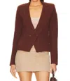 L Agence Sofia Knit Blazer In Chocolate Fondant