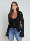 L Agence Solaris Crocheted Cardigan In Black
