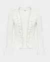L Agence Solaris Open Stitch Cardigan In White