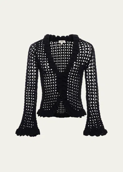 L AGENCE SOLARIS OPEN STITCH CARDIGAN