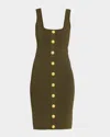 L Agence Soleil Knit Bodycon Dress In Green