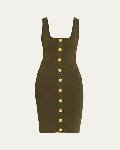 L Agence Soleil Knit Bodycon Dress In Green