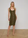 L Agence Soleil Knit Dress In Green