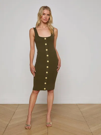 L Agence Soleil Knit Dress In Green