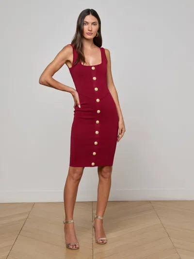 L Agence Soleil Knit Dress In Red