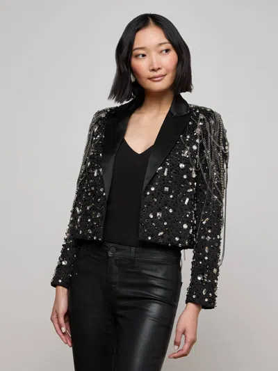 L Agence Soma Embellished Blazer In Black