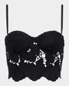 L Agence Sonya Eyelet-embroidered Bralette In Black