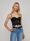 L Agence Sonya Eyelet-embroidered Bralette In Black