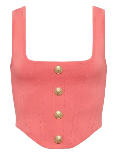 L'AGENCE SQUARE-NECK BUTTON TOP