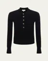 L Agence L'agence Sterling Jewel Button Collared Sweater In Black  Jewel Btn