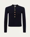 L Agence Sterling Jewel-button Sweater In Midnightgold Rose
