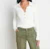L AGENCE STERLING SILK-COTTON BLEND SWEATER IN IVORY