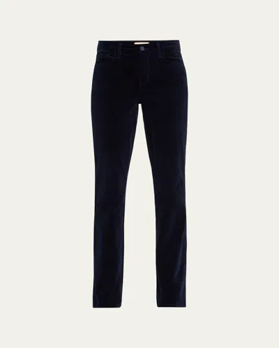 L Agence Stevie High-rise Straight Jeans In Dark Navy