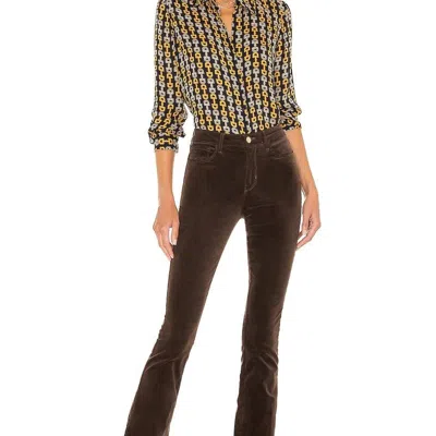 L Agence Stevie High Rise Straight Pant In Espresso In Brown