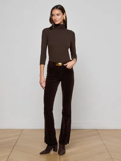 L Agence Stevie Velvet Jean In Brown
