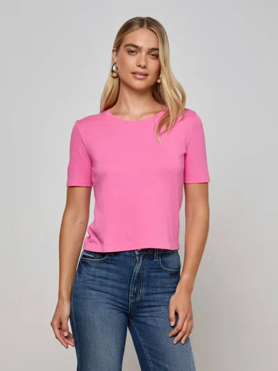 L Agence Stormy Cotton Tee In Pink