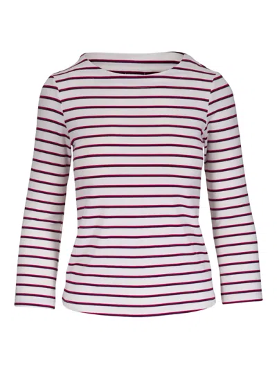 L Agence Striped T-shirt In Red/navy/white Stripe