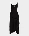 L'agence Sunniva Tiered Midi Dress In Black