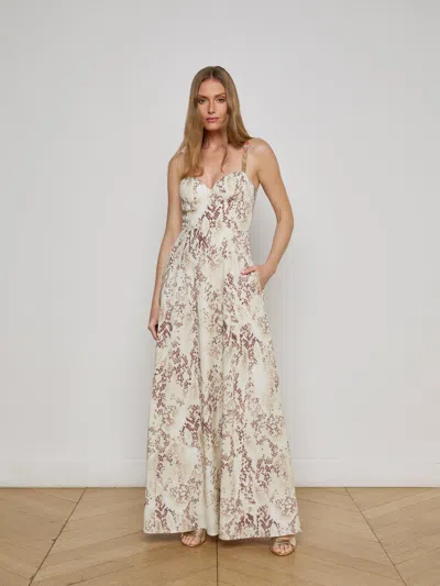 L AGENCE SUTTON BEADED STRAP MAXI DRESS
