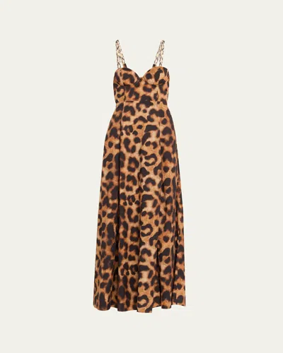 L'AGENCE SUTTON LEOPARD MAXI DRESS