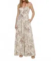 L Agence Sutton Strap Maxi Dress In Multi Desert Snake In White