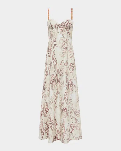 L Agence Sutton Snake Maxi Dress