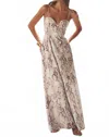 L Agence Sutton Strap Maxi Dress In Multi Desert Snake In Neutral