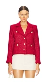 L Agence Sylvia Collared Jacket In Garnet Red In Garnet Red & Copper