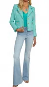 L Agence Sylvia Metallic Tweed Jacket In Green