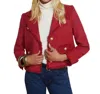 L Agence Sylvia Collared Jacket In Garnet Red In Multi