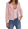 L Agence Sylvia Collared Jacket In Pale Pink/gold In Pink