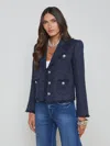 L Agence Sylvia Collared Jacket In Midnight