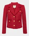 L Agence Sylvia Collared Jacket In Garnet Red In Garnet Redcopper