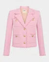 L Agence Sylvia Metallic Tweed Jacket In Pale Pink/gold