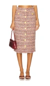 L Agence Tai Tweed Midi Skirt