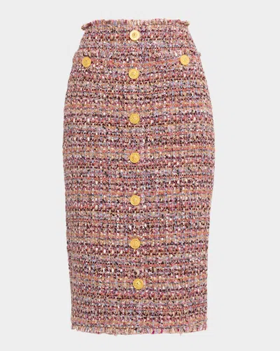 L Agence Tai Tweed Midi Skirt