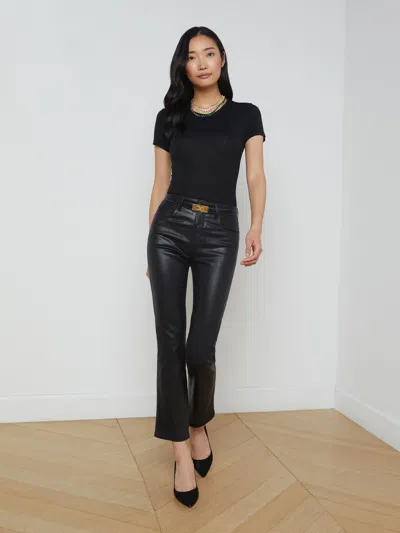 L Agence Tati Coated Micro Boot Jean In Black