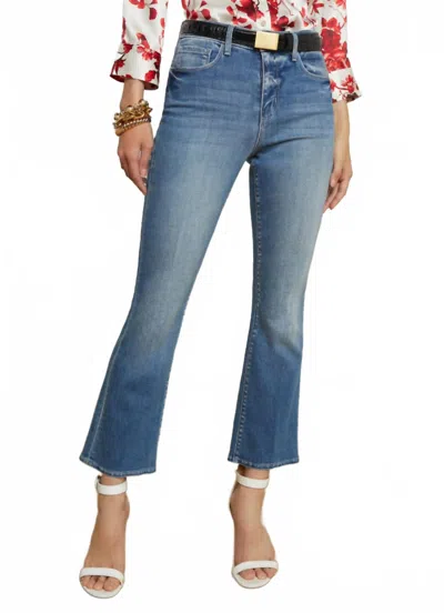L Agence High Rise Crop Micro Boot Jean In Ithaca Tati In Blue