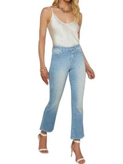 L Agence Tati Crop Micro Boot In Essex In Blue