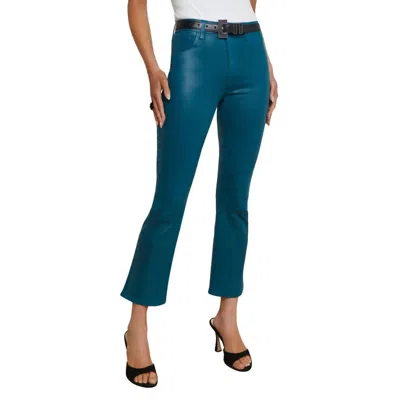 L Agence Tati High Rise Crop Micro Boot Jeans In Deep Teal In Blue