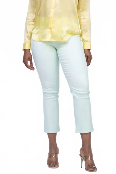 L Agence Tati High Rise Crop Micro Bootcut Jean In Pale Jade Coated In Blue