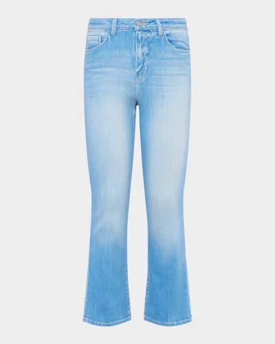 L Agence Tati High-rise Crop Micro Bootcut Jeans In Blue