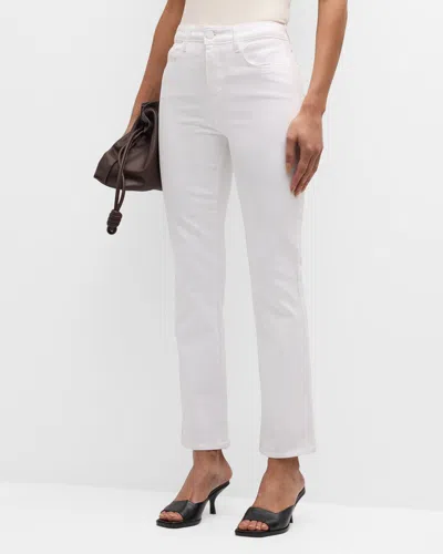 L Agence Tati High-rise Cropped Micro Bootcut Jeans In Blanc Coated