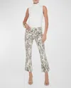 L Agence Tati Coated Micro Boot Jean In Tan Multi Snake Coated In Tan Multi Snake Coated