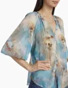 L Agence Teagan Printed Blouson Sleeve Blouse In Multi