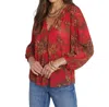 L Agence Teagan Blouse In Red