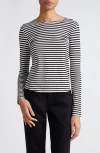 L Agence L'agence Tess Stripe T-shirt In Black/ White Stripe